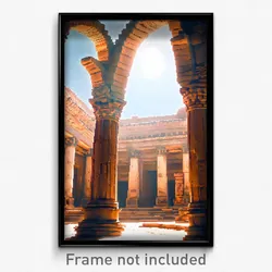 Pixel Art Poster - Ancient Historical Architecture (8 Bit Video Game Print)