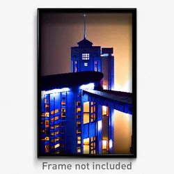 Pixel Art Poster - Blue Barbican (8 Bit Psychedelic Trippy Video Game Print)