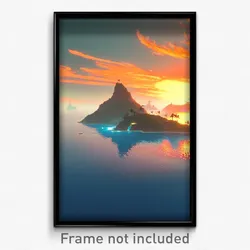 Pixel Art Poster - Important Isle (8 Bit Psychedelic Trippy Video Game Print)
