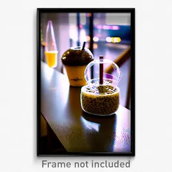 Pixel Art Poster - Ordinary Bubble Tea (8 Bit Psychedelic Video Game Print)