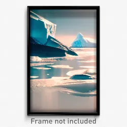Pixel Art Poster - Enormous Iceberg (8 Bit Psychedelic Trippy Video Game Print)