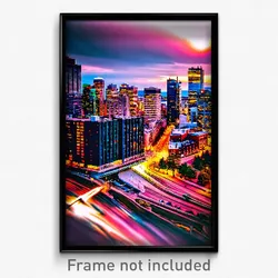 Pixel Art Poster - Striking Canadian City (8 Bit Psychedelic Video Game Print)