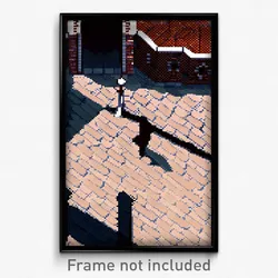 Pixel Art Poster - Gracious Brickyard (8 Bit Psychedelic Video Game Print)