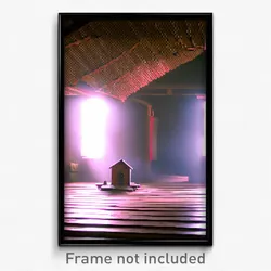 Pixel Art Poster - Small Roof (8 Bit Psychedelic Trippy Weird Video Game Print)