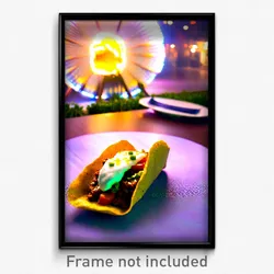 Pixel Art Poster - Extra Large Taco (8 Bit Psychedelic Trippy Video Game Print)