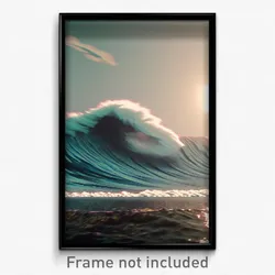 Pixel Art Poster - Distorted Tsunami (8 Bit Psychedelic Trippy Video Game Print)