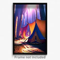 Pixel Art Poster - Webbed Camp (8 Bit Psychedelic Trippy Weird Video Game Print)