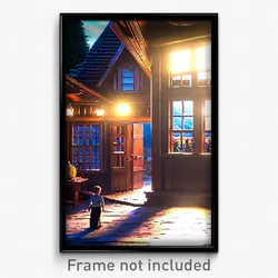 Pixel Art Poster - Whopping Cottage (8 Bit Psychedelic Trippy Video Game Print)