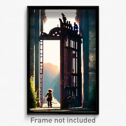 Pixel Art Poster - Outstanding Gate (8 Bit Psychedelic Trippy Video Game Print)