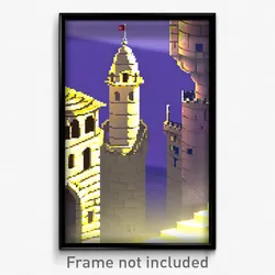 Pixel Art Poster - Subtle Fortress (8 Bit Psychedelic Trippy Video Game Print)