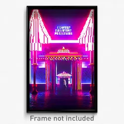 Pixel Art Poster - Flamboyant Pallisade (8 Bit Psychedelic Video Game Print)