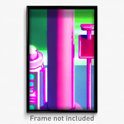 Pixel Art Poster - Pink Post (8 Bit Psychedelic Trippy Weird Video Game Print)