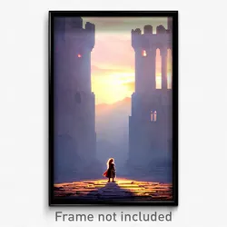 Pixel Art Poster - Lonely Keep (8 Bit Psychedelic Trippy Weird Video Game Print)
