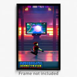 Pixel Art Poster - Insane Video Game (8 Bit Psychedelic Trippy Video Game Print)