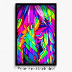 Pixel Art Poster - Multicolored Aerie (8 Bit Psychedelic Video Game Print)