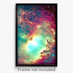 Pixel Art Poster - Glossy Nebula (8 Bit Psychedelic Trippy Video Game Print)