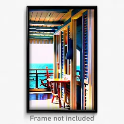 Pixel Art Poster - Nautical Balcony (8 Bit Psychedelic Trippy Video Game Print)