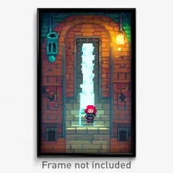 Pixel Art Poster - Rosy Dungeon (8 Bit Psychedelic Trippy Video Game Print)