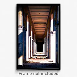 Pixel Art Poster - Abandoned Colonnade (8 Bit Psychedelic Video Game Print)