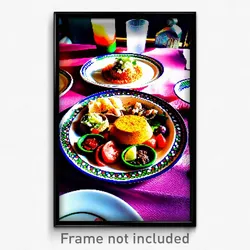 Pixel Art Poster - Fabulous Mexican Plate (8 Bit Psychedelic Video Game Print)