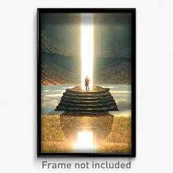 Pixel Art Poster - Faraway Earthworks (8 Bit Psychedelic Video Game Print)