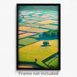 Pixel Art Poster - Virtual Fields (8 Bit Psychedelic Trippy Video Game Print)