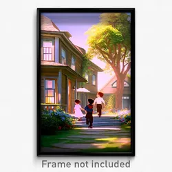 Pixel Art Poster - Adorable Manse (8 Bit Psychedelic Trippy Video Game Print)
