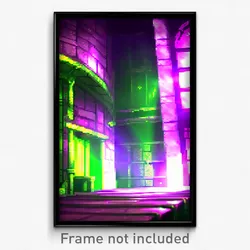 Pixel Art Poster - Green Dungeon (8 Bit Psychedelic Trippy Video Game Print)