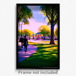 Pixel Art Poster - Adorable Park (8 Bit Psychedelic Trippy Video Game Print)