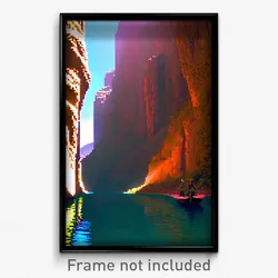 Pixel Art Poster - Modest Canyon (8 Bit Psychedelic Trippy Video Game Print)