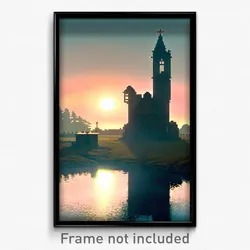 Pixel Art Poster - Distant Folly (8 Bit Psychedelic Trippy Video Game Print)