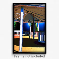 Pixel Art Poster - Buoyant Gazebo (8 Bit Psychedelic Trippy Video Game Print)