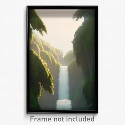 Pixel Art Poster - Dense Cascade (8 Bit Psychedelic Trippy Video Game Print)