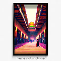 Pixel Art Poster - Noted Bazaar (8 Bit Psychedelic Trippy Video Game Print)