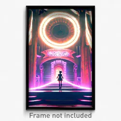Pixel Art Poster - Swirly Lair (8 Bit Psychedelic Trippy Weird Video Game Print)