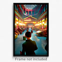 Pixel Art Poster - Insane Marketplace (8 Bit Psychedelic Video Game Print)
