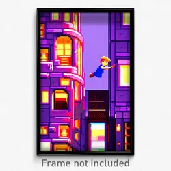Pixel Art Poster - Stimulating Cartoon Architecture (8 Bit Video Game Print)