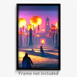 Pixel Art Poster - Spectacular Fief (8 Bit Psychedelic Trippy Video Game Print)