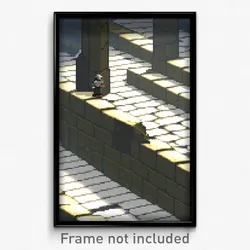 Pixel Art Poster - Puzzling Redoubt (8 Bit Psychedelic Trippy Video Game Print)