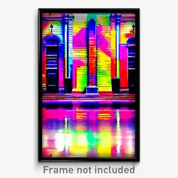 Pixel Art Poster - Multicolored Madrid (8 Bit Psychedelic Video Game Print)