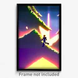 Pixel Art Poster - Animated Channel (8 Bit Psychedelic Trippy Video Game Print)