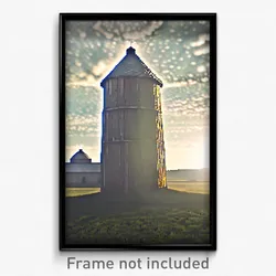 Pixel Art Poster - Flickering Granary (8 Bit Psychedelic Video Game Print)