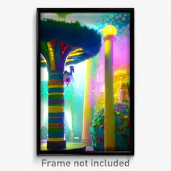 Pixel Art Poster - Whimsical Pillar (8 Bit Psychedelic Trippy Video Game Print)