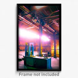 Pixel Art Poster - Colossal Workshop (8 Bit Psychedelic Trippy Video Game Print)
