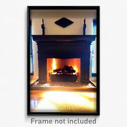 Pixel Art Poster - Treasured Fireplace (8 Bit Psychedelic Video Game Print)