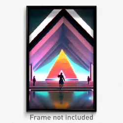 Pixel Art Poster - Triangular Commune (8 Bit Psychedelic Video Game Print)