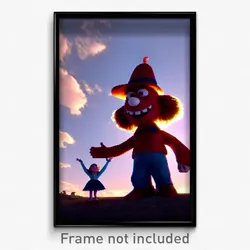 Pixel Art Poster - Silly Giant (8 Bit Psychedelic Trippy Weird Video Game Print)