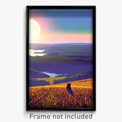 Pixel Art Poster - Distant Moor (8 Bit Psychedelic Trippy Video Game Print)
