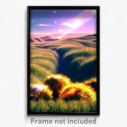 Pixel Art Poster - Cool Grassland (8 Bit Psychedelic Trippy Video Game Print)
