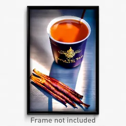 Pixel Art Poster - Cold Thai Tea (8 Bit Psychedelic Trippy Video Game Print)